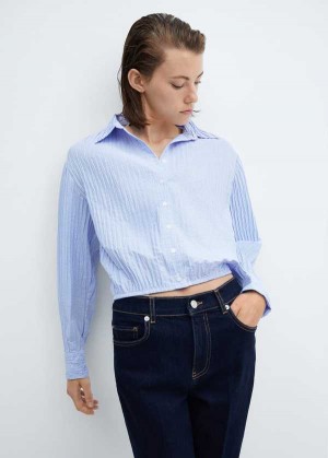 Mango Pruhovaný Textured Shirt | MNG-25289