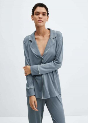 Mango Pyjama Shirt Piping | MNG-23741