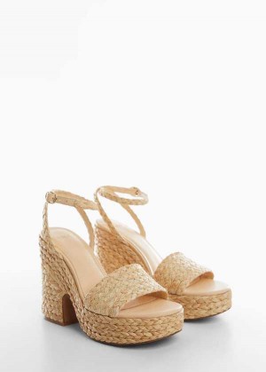 Mango Raffia Braided Sandals | MNG-23459