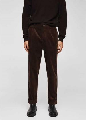 Mango Regular Fit Corduroy Bavlněné Trousers | MNG-22301