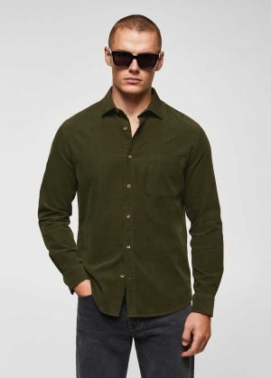 Mango Regular Fit Micro Corduroy Shirt | MNG-22107