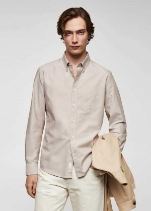 Mango Regular Fit Oxford Bavlněné Shirt | MNG-22200