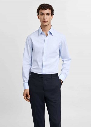 Mango Regular-fit Bavlněné Pruhovaný Suit Shirt | MNG-22260