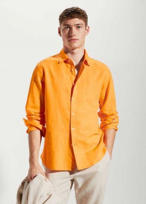 Mango Regular-fit Linen Bavlněné Shirt | MNG-22055