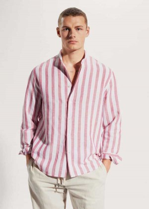 Mango Regular-fit Pruhovaný Linen Shirt | MNG-22024