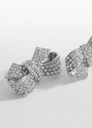 Mango Rhinestone Bow Earrings | MNG-22814