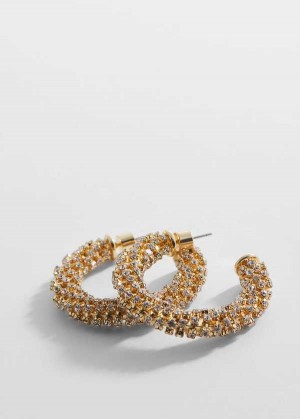 Mango Rhinestone Hoop Earrings | MNG-22762