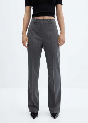 Mango Rovný Trousers With Side Button | MNG-24482