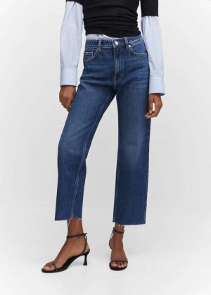 Mango Rovný-fit Cropped Jeans | MNG-23836