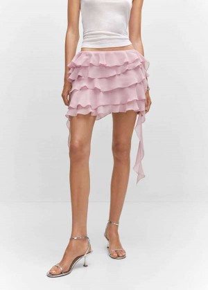 Mango Ruffled Chiffon Skirt | MNG-24122