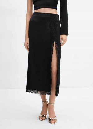 Mango Satin Krajkové Skirt | MNG-24115