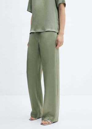 Mango Satin Pants With Elastic Pasem | MNG-24296