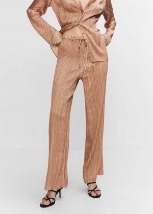 Mango Satin Plisovaný Pants | MNG-24456