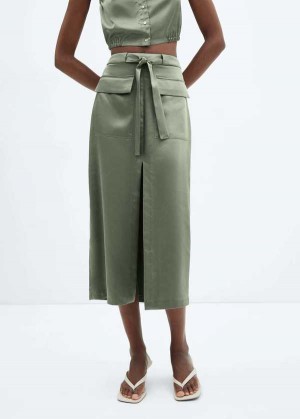 Mango Satin Skirt With Pockets | MNG-24269