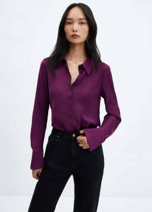 Mango Satin Textured Shirt | MNG-25279