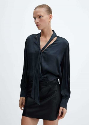 Mango Satin Wrap Blouse | MNG-25456