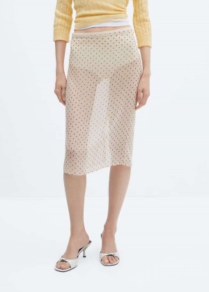 Mango Semi-transparent Polka-dot Skirt | MNG-24126