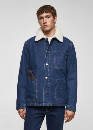 Mango Shearling Denim Jacket | MNG-22625