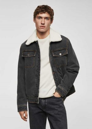 Mango Shearling Denim Jacket | MNG-22636