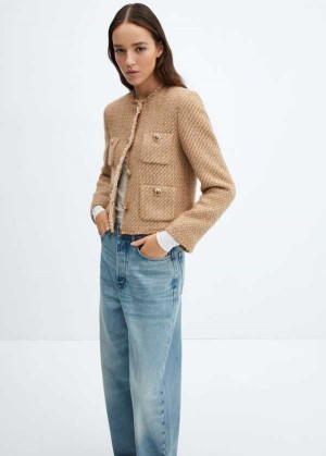 Mango Shearling Denim Jacket | MNG-26312