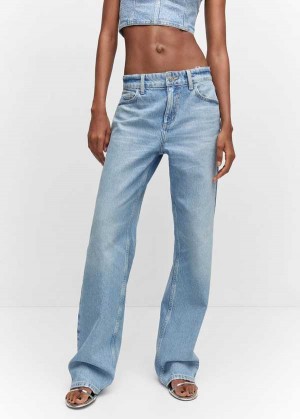 Mango Shiny Rovný-leg Jeans | MNG-23865