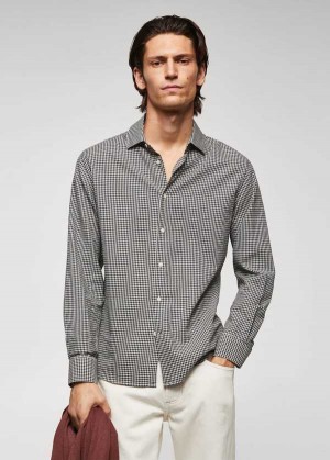 Mango Slim Fit Gingham Check Shirt | MNG-22119