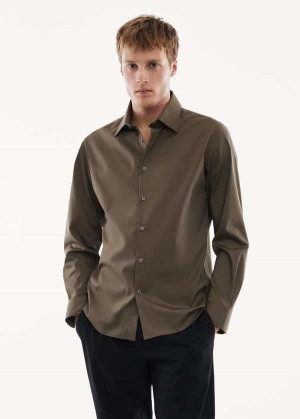 Mango Slim Fit Stretch Bavlněné Shirt | MNG-22210