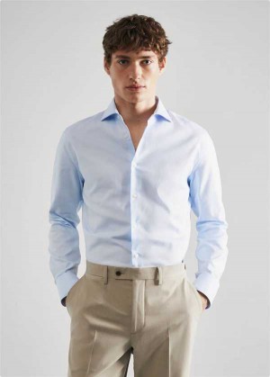 Mango Slim Fit Structured Suit Shirt | MNG-22140