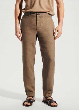 Mango Slim-fit 100% Linen Pants | MNG-22284