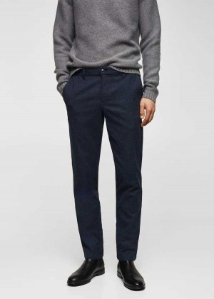 Mango Slim-fit Bavlněné Micro-houndstooth Slim-fit Trousers | MNG-22497