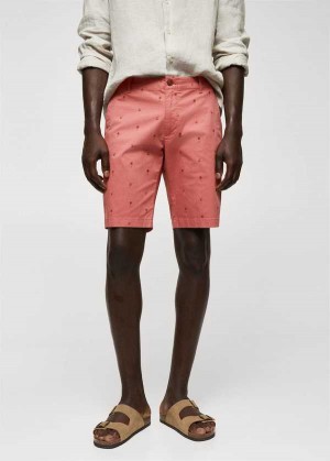 Mango Slim-fit Bavlněné Micro-print Bermuda Shorts | MNG-22390