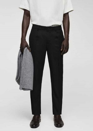 Mango Slim-fit Bavlněné Plisovaný Pants | MNG-22496