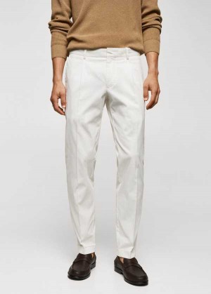 Mango Slim-fit Bavlněné Plisovaný Pants | MNG-22368