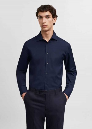 Mango Slim-fit Bavlněné Poplin Suit Shirt | MNG-22263