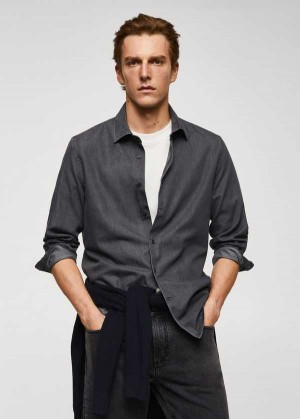 Mango Slim-fit Chambray Bavlněné Shirt | MNG-22087