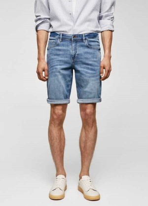 Mango Slim-fit Denim Bermuda Shorts | MNG-21903