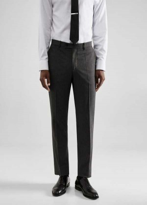 Mango Slim-fit Houndstooth Vlna Suit Pants | MNG-22428