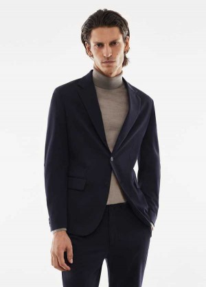 Mango Slim-fit Stretch Suit Blazer | MNG-21427