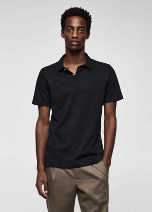 Mango Slim-fit Textured Bavlněné Polo Shirt | MNG-21683