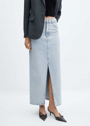 Mango Slit Denim Skirt | MNG-24024