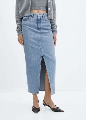 Mango Slit Denim Skirt | MNG-24080