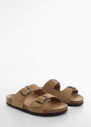 Mango Split Læder Sandals With Přezkou | MNG-21289