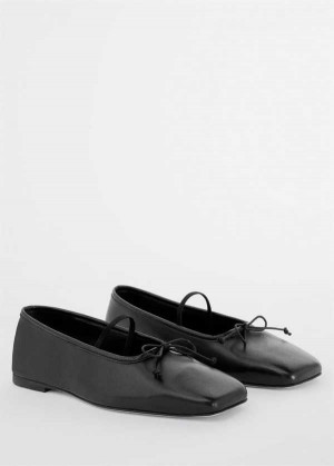 Mango Square-toe Læder Ballerinas | MNG-23529