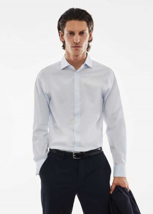 Mango Stretch Micro-structure Suit Shirt | MNG-22149