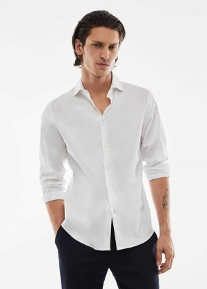 Mango Stretch Micro-structure Suit Shirt | MNG-22148