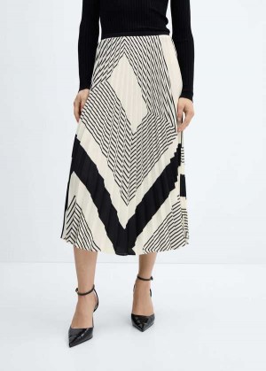 Mango Stripes Plisovaný Skirt | MNG-24205