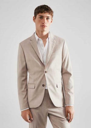 Mango Super Slim-fit Check Suit Blazer | MNG-21415