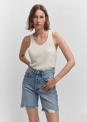 Mango Textured Bavlněné Top | MNG-24674