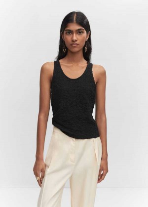 Mango Textured Bavlněné Top | MNG-24762