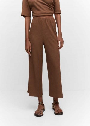 Mango Textured Culotte Pants | MNG-24464